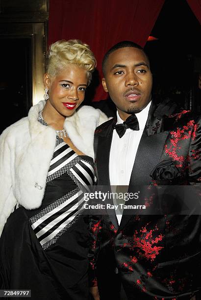 Recording artists Kelis and Nas appear at Nas's "Hip Hop Is Dead" Album Release Party at Capitale on December 18, 2006 in New York City.