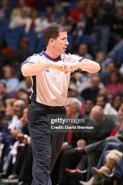 Referee Tim Donaghy makes a call during the game between the Minnesota Timberwolves and the Utah Jazz on December 8, 2006 at the Target Center in...