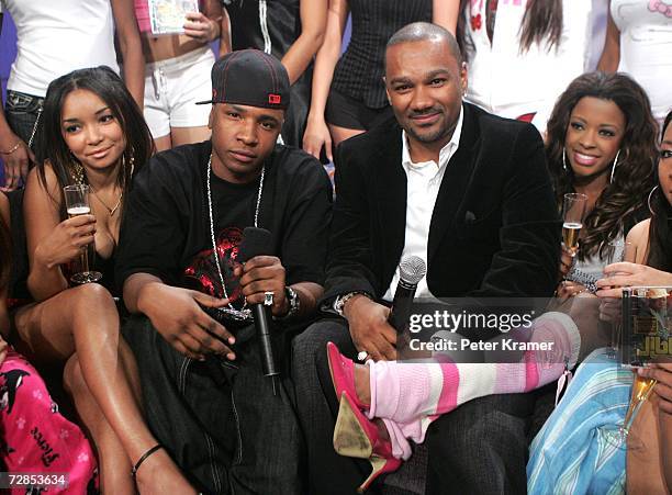 Tigger and rapper Jibbs make an appearance on BET's taping of 106 & Park's New Years Eve celebration on December 19, 2006 in New York City.