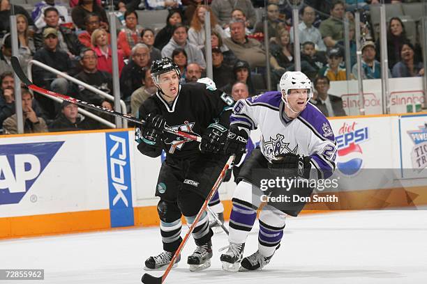 Marty Murray of the Los Angeles Kings skates during a game against the San Jose Sharks on December 14, 2006 at the HP Pavilion in San Jose,...