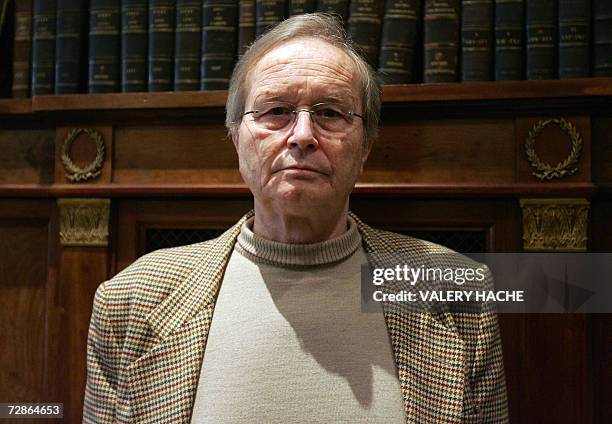 Jean-Maurice Agnelet attends a press conference, 21 December 2006 in Nice, southern France, one day after being acquitted by the courthouse during...