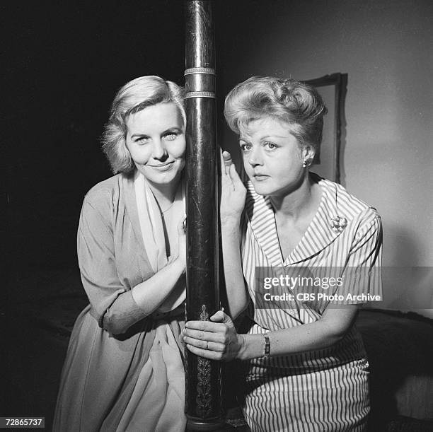 British actresses Patricia Cutts and Angela Lansbury in the CBS television Playhouse 90 production of 'The Grey Nurse Said Nothing,' November 10,...