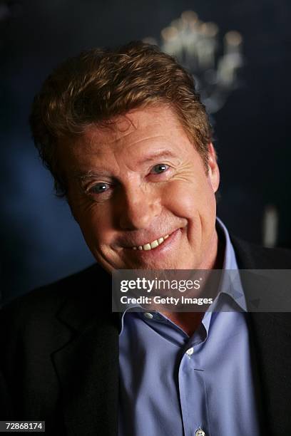 Actor Michael Crawford poses for a portrait to promote television documentary "The Phantom of the Opera - Behind the Mask" on set at the Her...