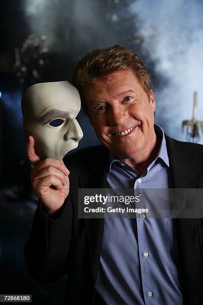 Actor Michael Crawford poses for a portrait to promote television documentary "The Phantom of the Opera - Behind the Mask" on set at the Her...