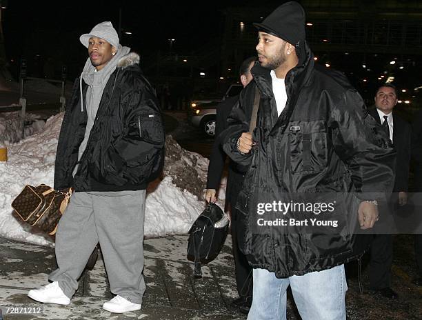Allen Iverson of the Denver Nuggets arrives at the Pepsi Center to play against the Sacramento Kings on December 22, 2006 in Denver, Colorado. NOTE...