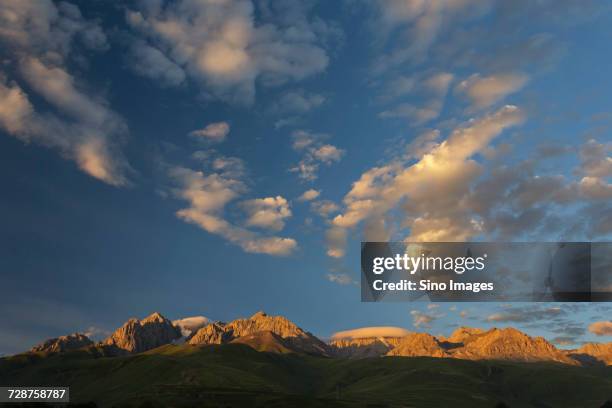 scenic view of mountains at sunset, rizhao, shandong, china - rizhao stock pictures, royalty-free photos & images