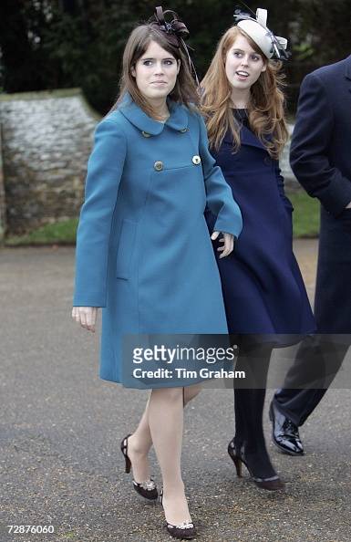 Sisters Princess Beatrice and Princes Eugenie attend Christmas Day ...