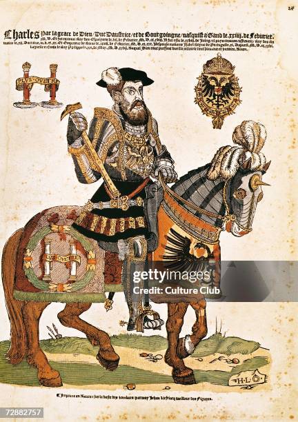 Equestrian portrait of Charles V in armour