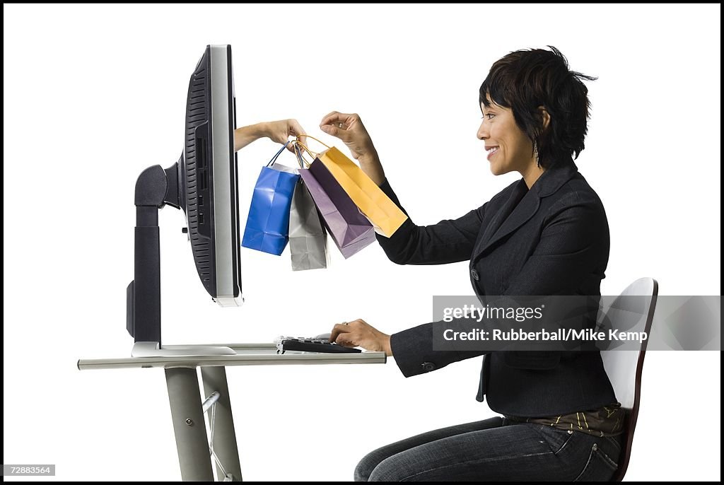 Woman shopping online