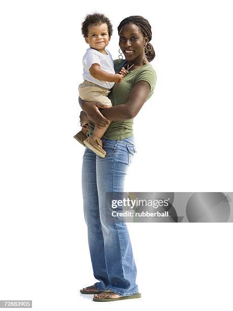 mother and son - mother holding baby white background stock pictures, royalty-free photos & images