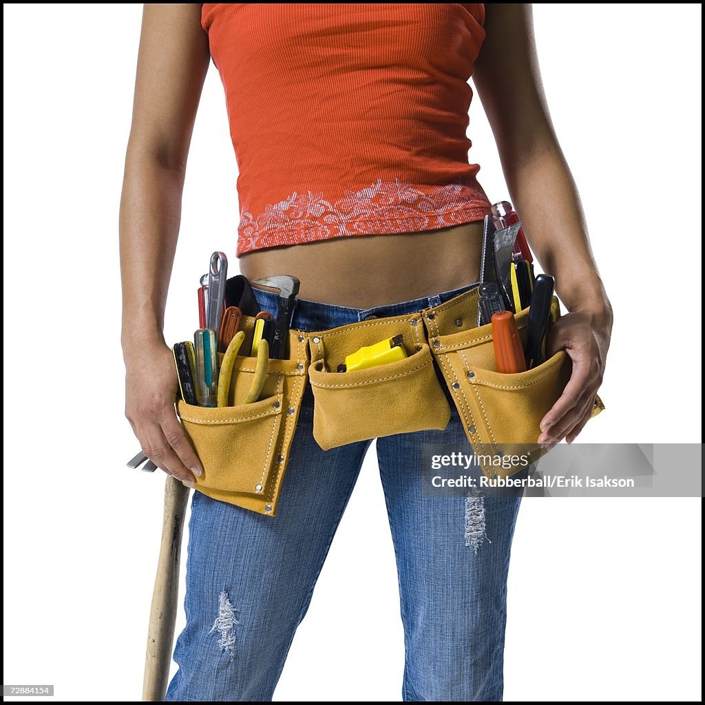 Toolbelt on a woman's waist