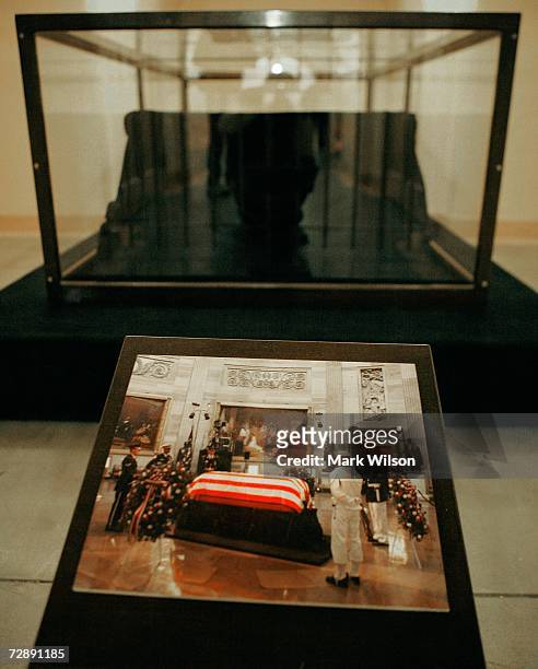 The Catafalque that was used to support the casket of President Abraham Lincoln and also President Ronald Reagan among others is stored in a tomb...