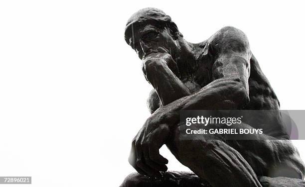 San Francisco, UNITED STATES: "The Thinker" by French sculptor Auguste Rodin is displayed at the California Palace of the Legion of Honor Museum in...