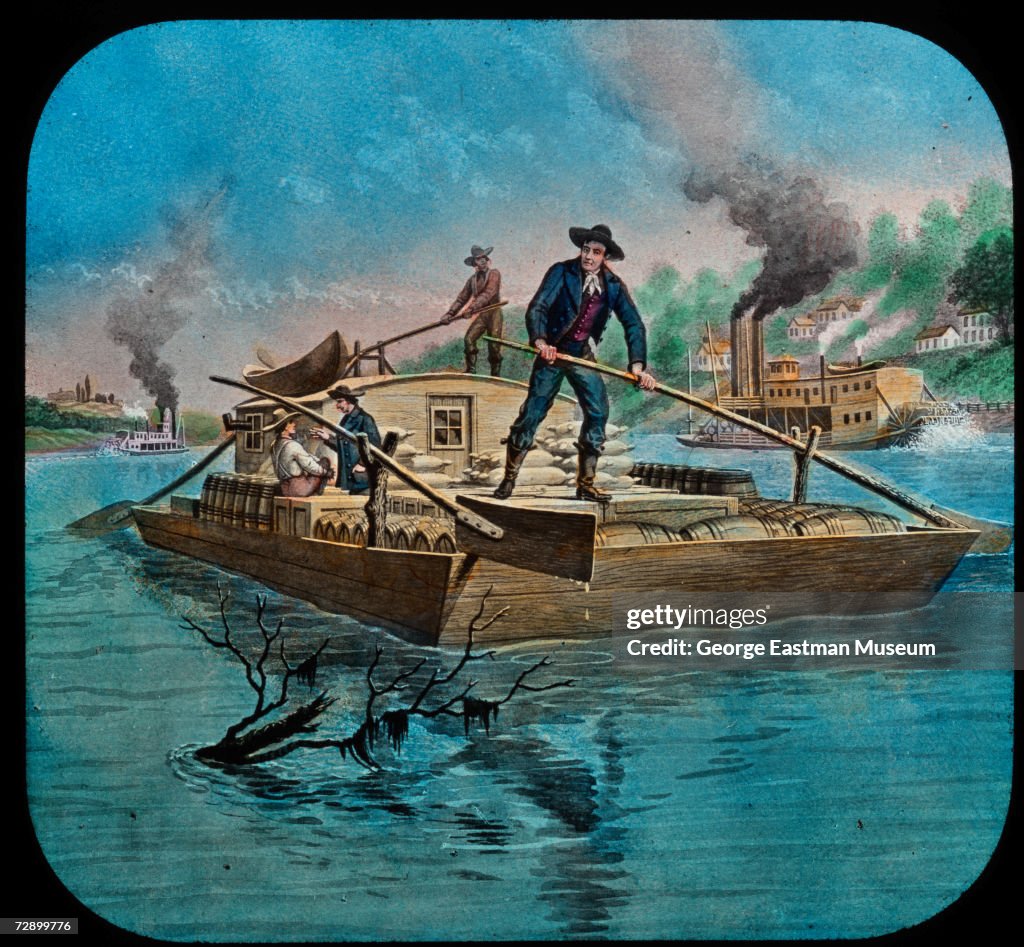 'Lincoln On Flat Boat'