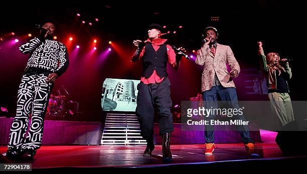 The Black Eyed Peas apl.de.ap, Taboo, will.i.am and Stacy "Fergie" Ferguson, perform during a sold-out show at the Mandalay Bay Events Center...