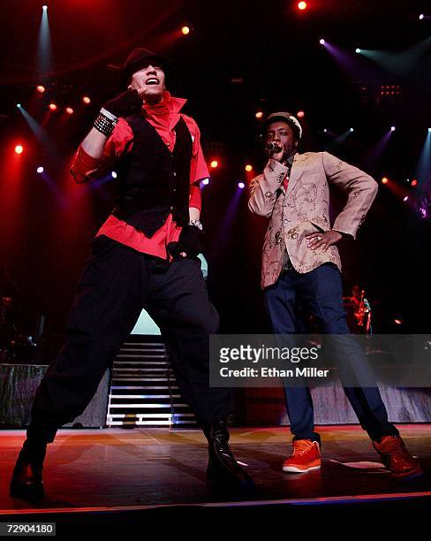 Taboo and will.i.am of the Black Eyed Peas perform during a sold-out show at the Mandalay Bay Events Center December 29, 2006 in Las Vegas, Nevada....