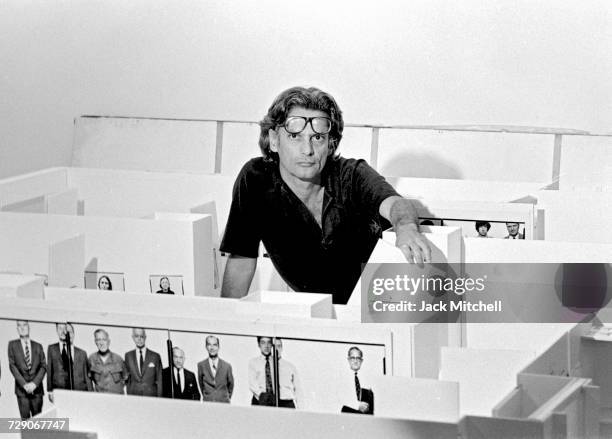 Photographer Richard Avedon photographed in his New York City studio in 1975. Photo by Jack Mitchell/Getty Images.