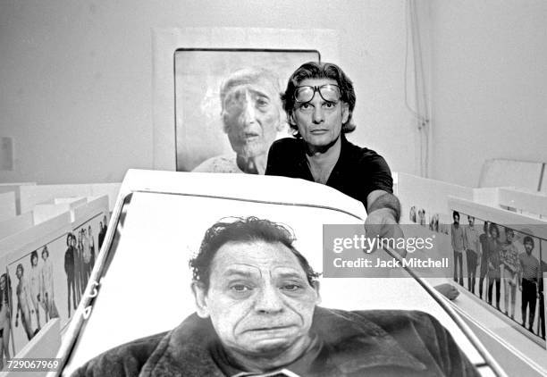 Photographer Richard Avedon photographed in his New York City studio in 1975. Photo by Jack Mitchell/Getty Images.