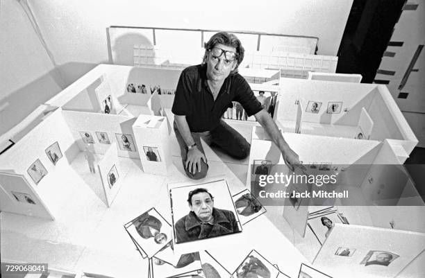 Photographer Richard Avedon photographed in his New York City studio in 1975. Photo by Jack Mitchell/Getty Images.