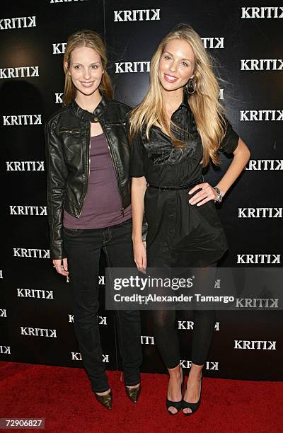 Sabrina Aldridge and Kelly Aldridge pose at the KRITIK clothing launch at Casa Casaurina on December 30, 2006 in Miami Beach, Florida.