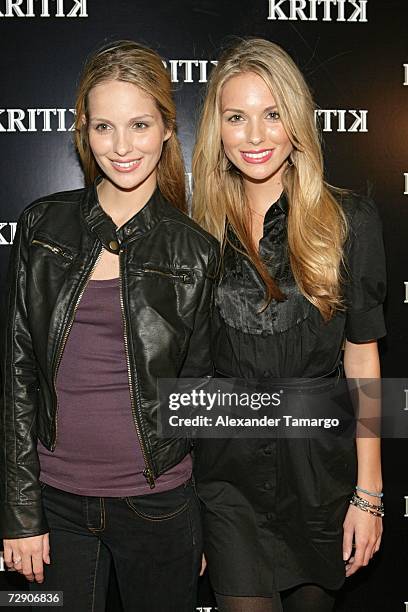 Sabrina Aldridge and Kelly Aldridge pose at the KRITIK clothing launch at Casa Casaurina on December 30, 2006 in Miami Beach, Florida.