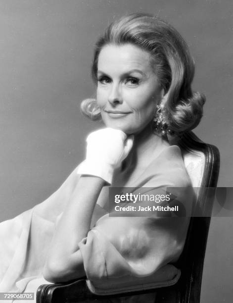 Actress Dina Merrill photographed in April 1966. Photo by Jack Mitchell/Getty Images