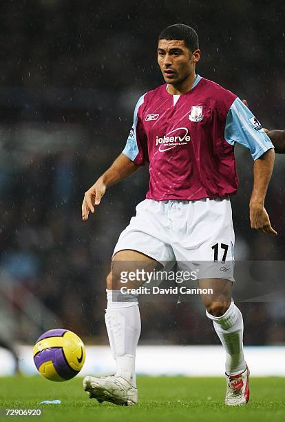 Hayden Mullins of West Ham United in action during the Barclays Premiership match between West Ham United and Manchester City at Upton Park on...
