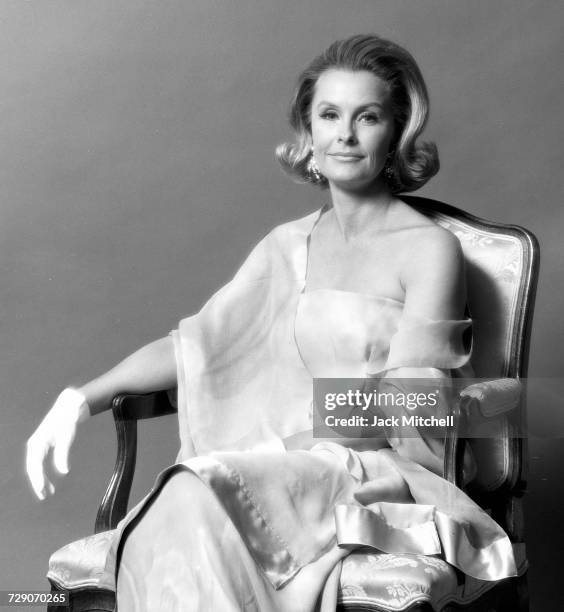 Actress Dina Merrill photographed in April 1966. Photo by Jack Mitchell/Getty Images