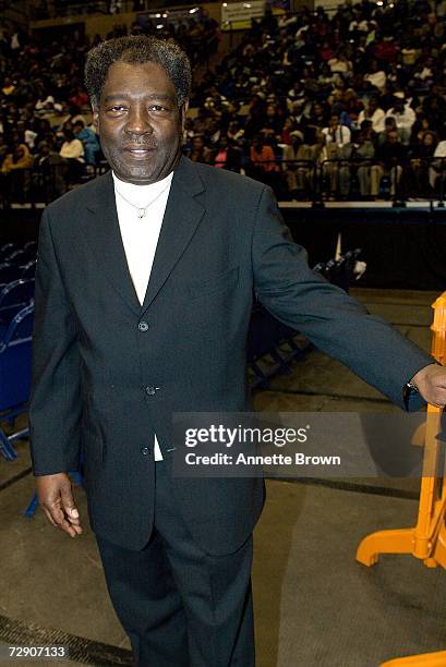 Rodgers Redding, brother of music legend Otis Redding, arrives at the homegoing celebration for recently departed musician James Brown at the James...