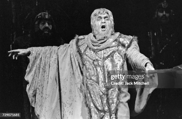 Metropolitan Opera's production of "Norma" starring Montserrat Caballé, John Alexander, Fiorenza Cossotto, and Giorgio Tozzi in February 1973. Photo...