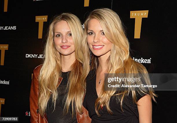 Sabrina Aldridge and Kelly Aldridge pose at the DKNY Jeans New Year's Eve celebration at the Setai Hotel on December 31, 2006 in Miami Beach, Florida.
