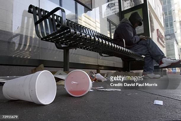 Used styrofoam cups are seen on the streets on January 1, 2007 in Oakland, California. In an effort to curb pollution, the city of Oakland on January...