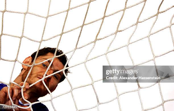 Henning Fritz, keeper of the German National Handball Team, poses for photographs at the Maritim Hotel Bellevue on December 11, 2006 in Kiel, Germany.