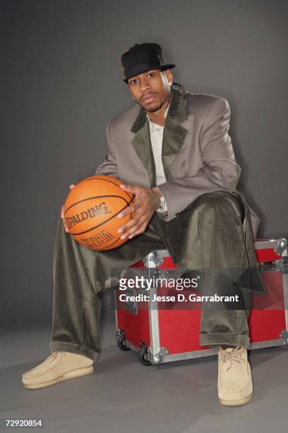 Allen Iverson of the Philadelphia 76ers sits for portraits on December 15, 2005 at the Wachovia Center in Philadelphia, Pennsylvania. NOTE TO USER:...