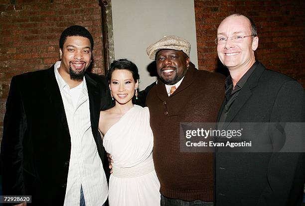 Actor/comedian DeRay Davis, actress Lucy Liu, actor Cedric The Entertainer and director Les Mayfield attend the "Code Name: The Cleaner" premiere...