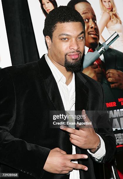 Actor/comedian DeRay Davis attends the premiere of ''Code Name: The Cleaner'' at The Empire 25, January 04, 2007 in New York City.