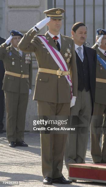 Crown Prince Felipe of Spain attends "Pascua Militar" Day on January 6, 2007 at Royal Palace in Madrid, Spain.