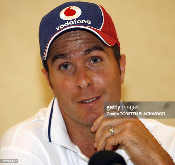 Michael Vaughan holds court during a press conference in Sydney, 07 January 2007, at which it was announced he had been reinstated as England captain...