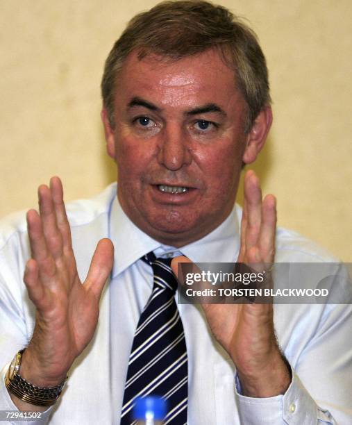 England chairman of selectors, David Graveney, gestures during a press conference in Sydney, 07 January 2007, at which it was announced Michael...