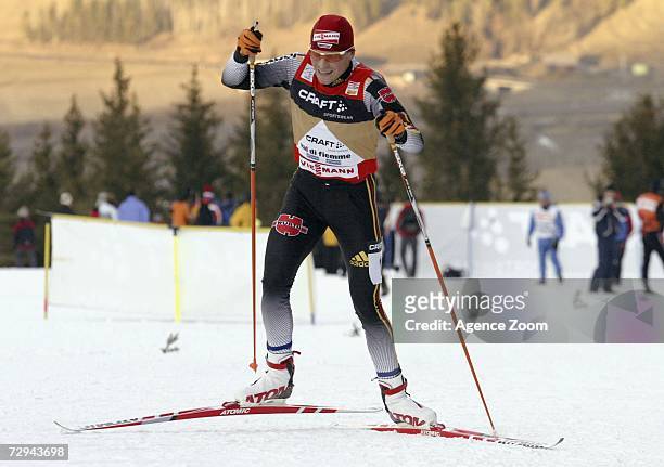 Tobias Angerer from Germany in action during stage eight of the FIS Tour de Ski Men's 15KM Final Climb event on January 07, 2007 in Val Di Fiemme,...