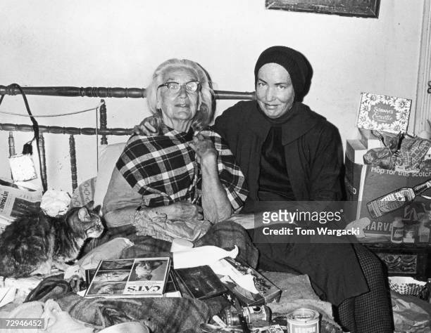 'Little' Edith Bouvier Beale , a cousin of Jacqueline Kennedy Onassis, at home with her mother, 'Big Edie' , in Grey Gardens, a run-down mansion in...