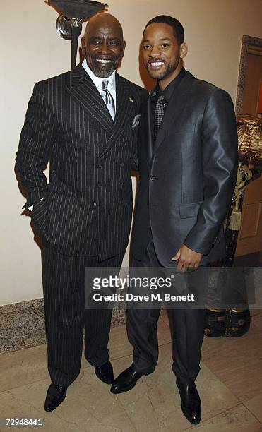 Chris Gardner, on whose life the film is based, with actor Will Smith attend the drinks reception prior to the UK premiere of 'Pursuit Of Happyness'...