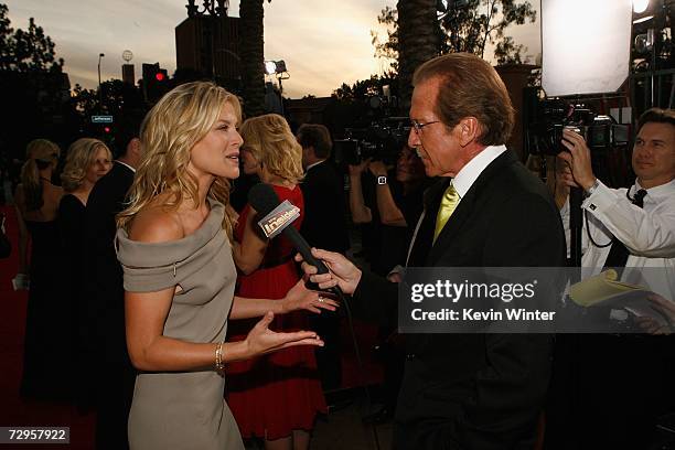 Actress Ali Larter is interviewed by television reporter Pat O'Brien as she arrives at the 33rd Annual People's Choice Awards held at the Shrine...