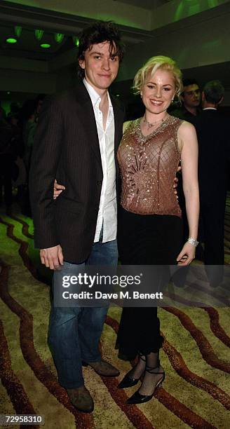 Actress Helen Dallimore and her partner Ade Forsyth attend the afterparty following actresss Kerry Ellis' opening night as Elphapa in "Wicked" at the...