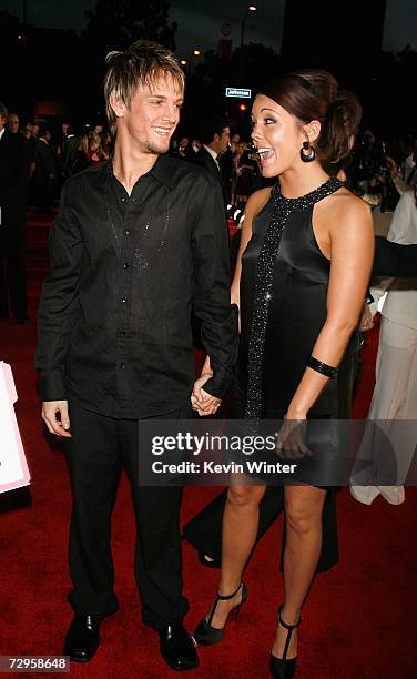Aaron Carter and Kaci Brown arrives at the 33rd Annual People's Choice Awards held at the Shrine Auditorium on January 9, 2007 in Los Angeles,...