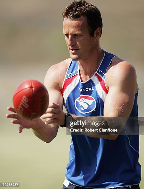 Chris Grant of the Bulldogs in action during a Western Bulldogs AFL training session at Whitten Oval on January 10, 2007 in Melbourne, Australia.