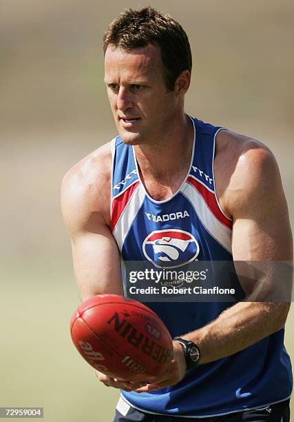 Chris Grant of the Bulldogs in action during a Western Bulldogs AFL training session at Whitten Oval on January 10, 2007 in Melbourne, Australia.