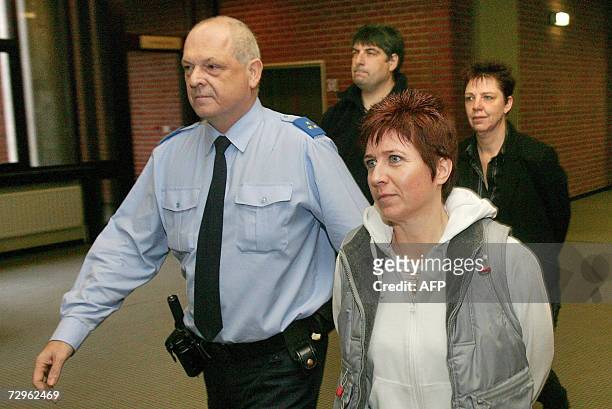 Gay jailed couple, Linda Couvreur and Theresia Van Heyst , arrive 10 January 2007 to appear in front of Brugge court regarding their demand for...