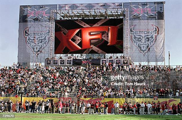 General view of the game between the Los Angeles Xtreme and the San Francisco Demons at the Pac Bell Stadium in San Francisco, California. The Demons...