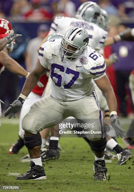 Greg Wafford of the Kansas State Wildcats moves on the field during the Texas Bowl against the Rutgers Scarlet Knights on December 28, 2006 at...